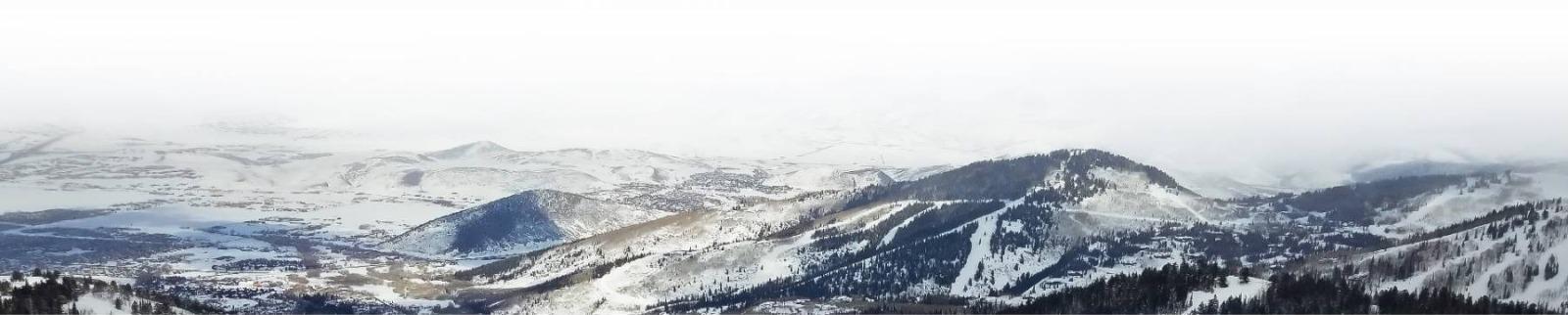 aerial view of snowy mountain tops